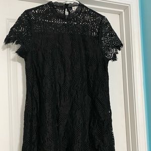 Black lace, short dress